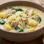 Bowl of Creamy Parmesan Italian Sausage Soup