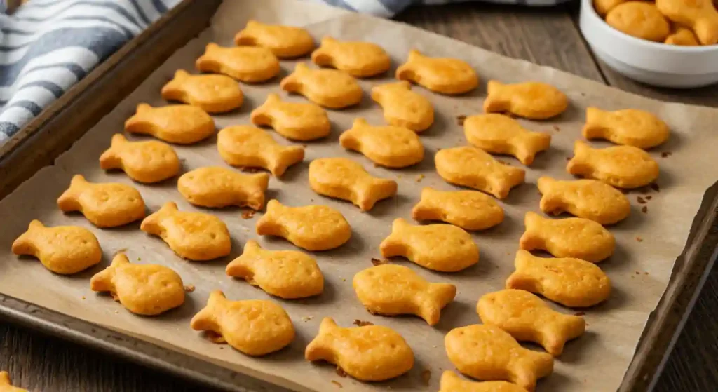 Homemade Gluten Free Goldfish Crackers on Plate