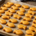 Homemade Gluten Free Goldfish Crackers on Plate