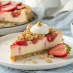 Whole Strawberry Crunch Cheesecake Topped with Crunch and Strawberries