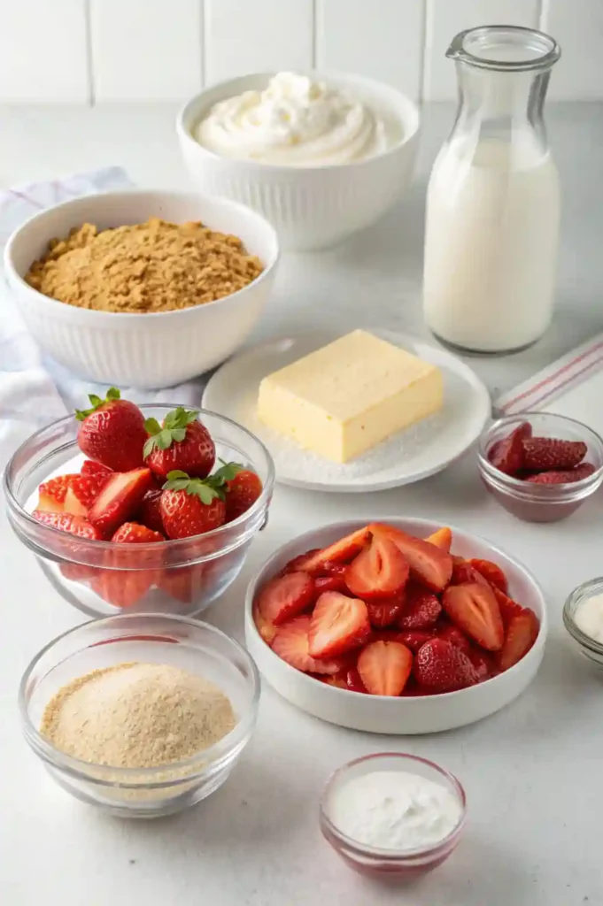 Ingredients Display for Making Strawberry Lasagna