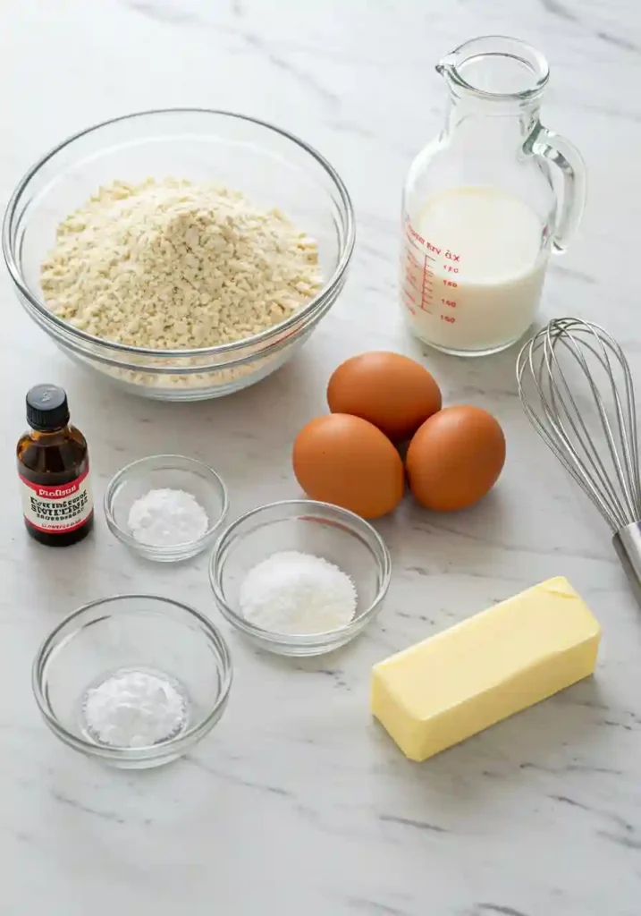 Measured Ingredients for Sugar Free Cupcakes on Table