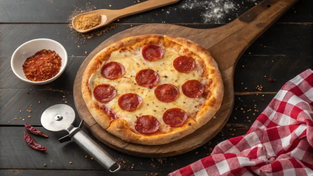 Baked Pepperoni Pizza with Crispy Crust