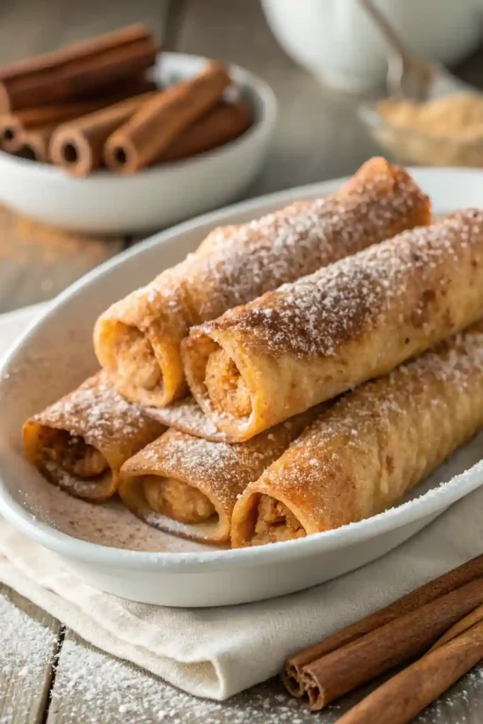 Fried xango dessert being coated in cinnamon sugar