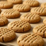 Stack of soft peanut butter banana cookies on a plate