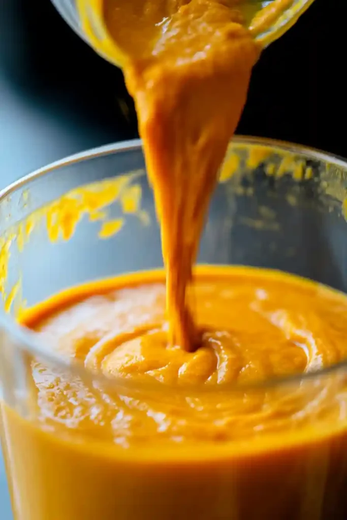 Carrot Soup Gently Simmering in Stock