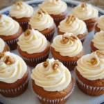 Freshly Baked Carrot Cake Cupcakes with Cream Cheese Frosting