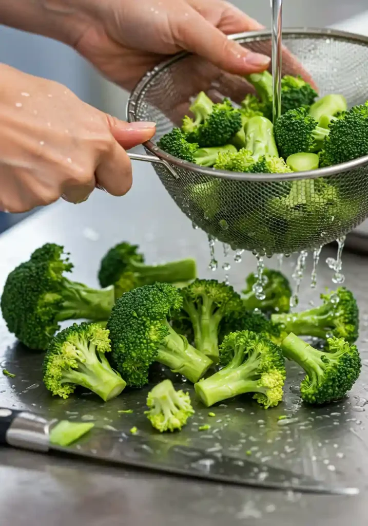 Cutting Broccoli Florets for Salad