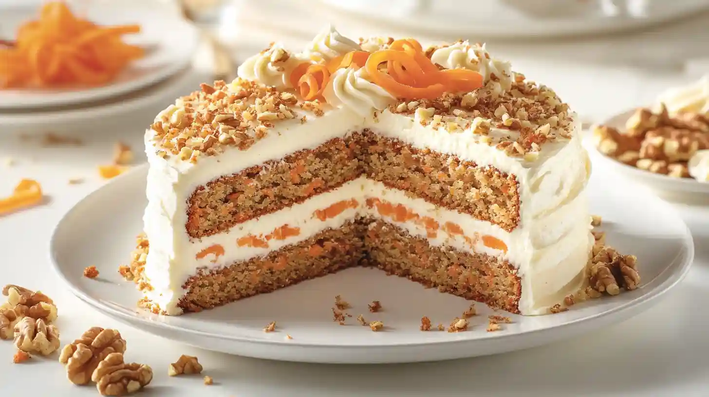 Two-layer carrot cake with cream cheese frosting