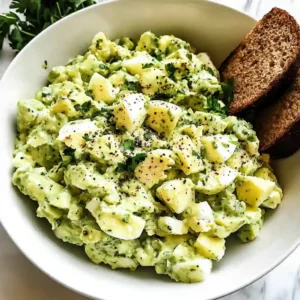 Creamy avocado egg salad on toast and lettuce for easy meal