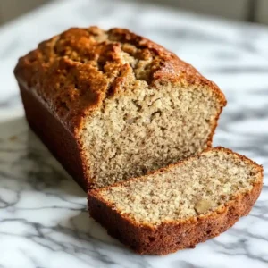 Sliced gluten free banana bread served on a plate