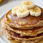 Fresh Stack of Banana Oatmeal Pancakes