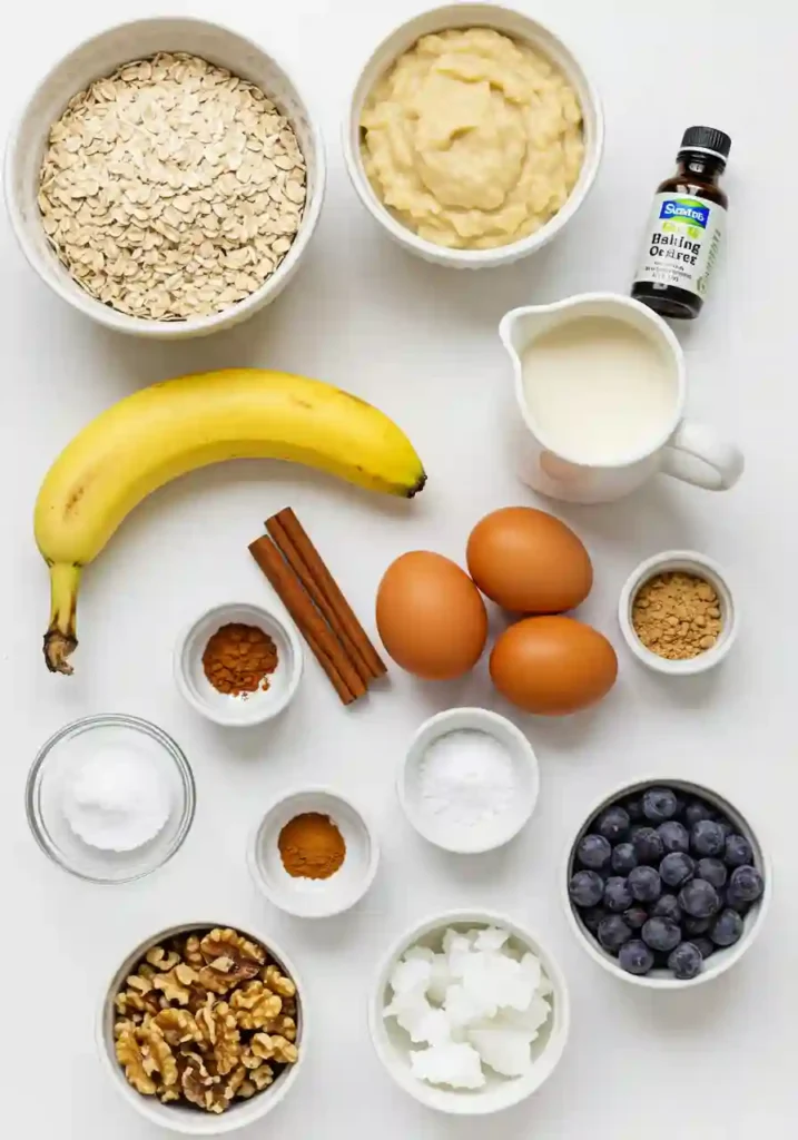 Ingredients for Healthy Banana Oatmeal Pancakes
