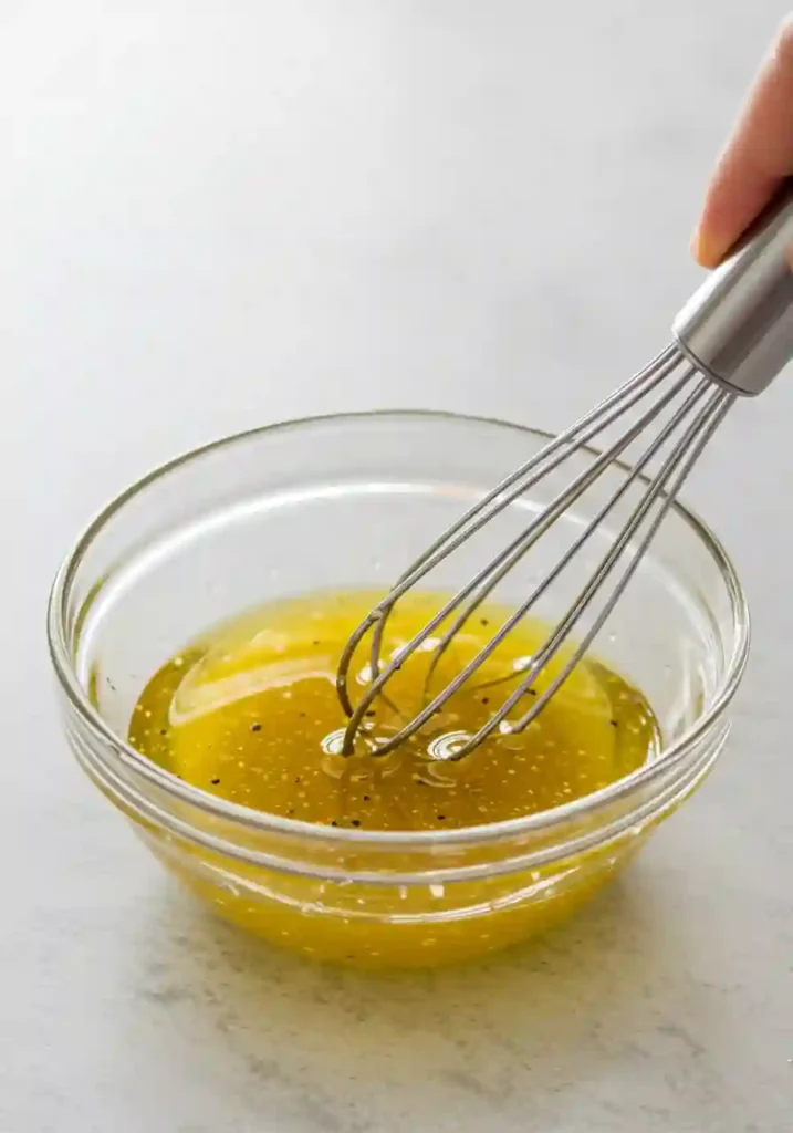Simple lemon juice and olive oil dressing for avocado salad