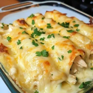 Baked White Chicken Enchiladas with Creamy Sauce