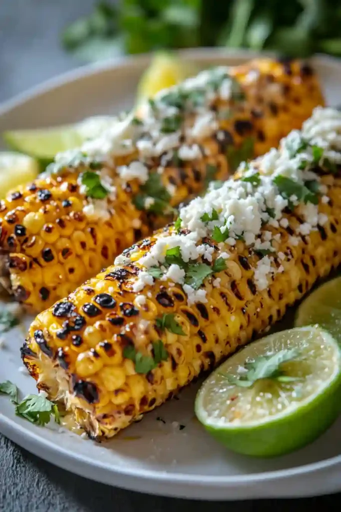Corn On The Grill with Husk Charred for Smoky Flavor