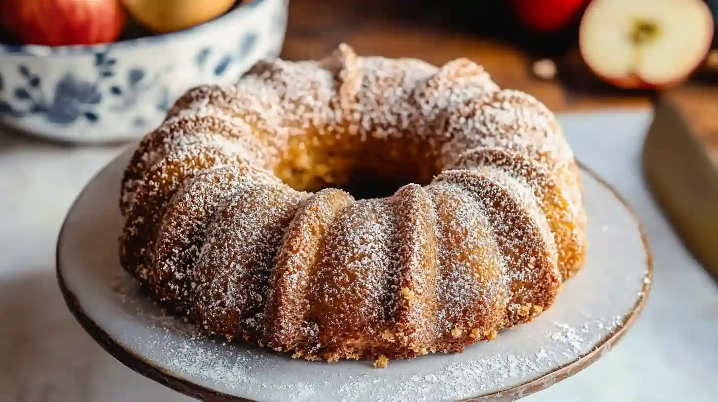 Apple Cider Donut Cake with Cinnamon Sugar Topping