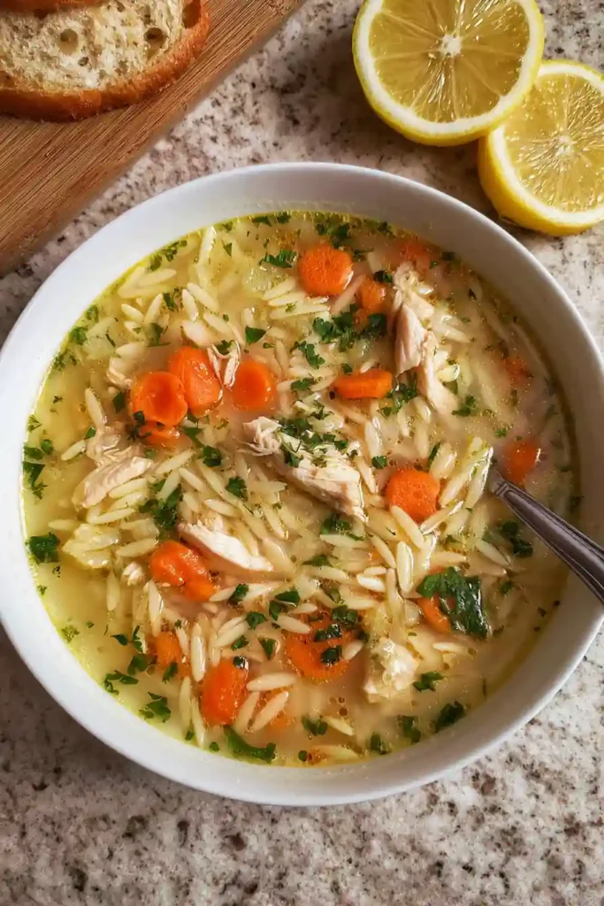 Adding Fresh Spinach and Dill to Completed Soup