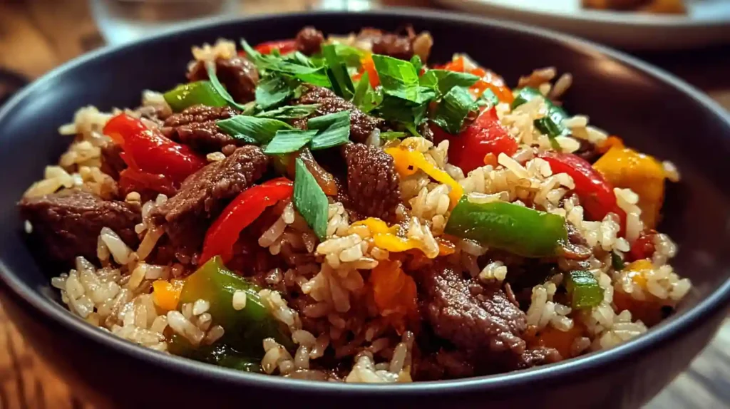 Best Beef and Pepper Rice Bowl Recipe Quick