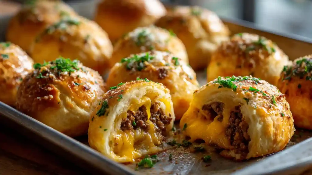 Easy Garlic Parmesan Cheeseburger Bombs Recipe