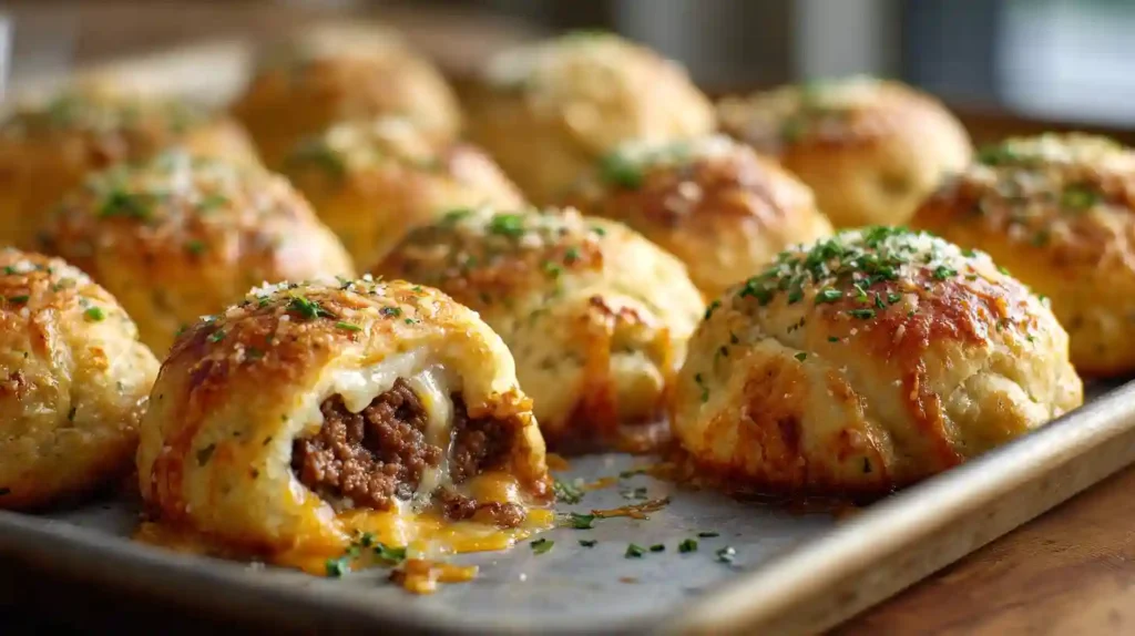 Garlic Parmesan Cheeseburger Bombs Recipe
