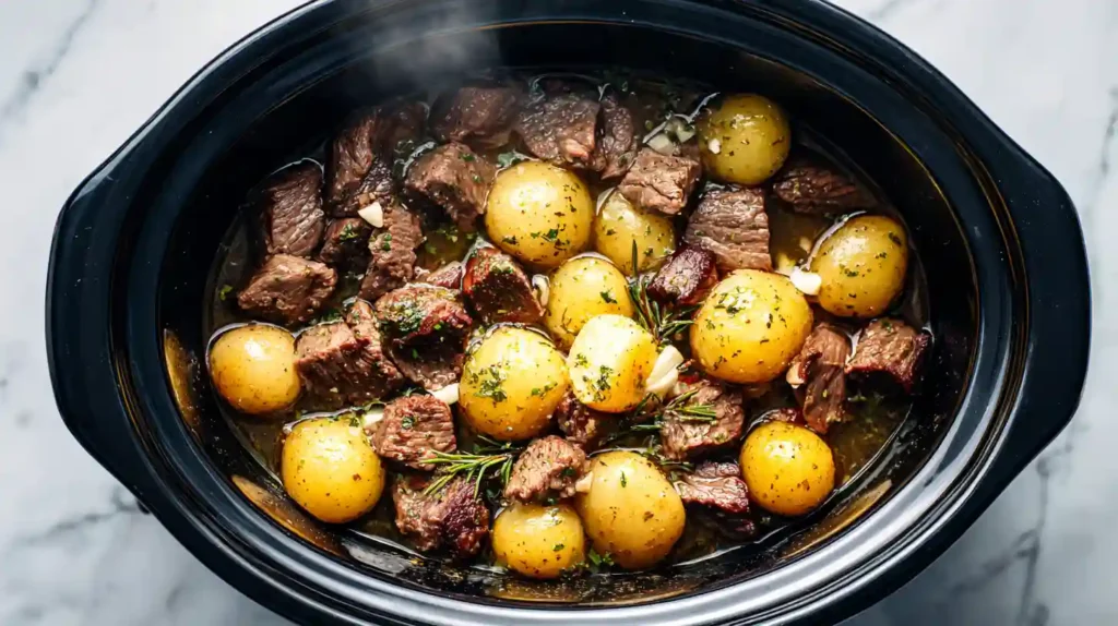 Slow Cooker Garlic Butter Beef Bites Recipe