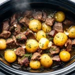 Slow Cooker Garlic Butter Beef Bites Recipe