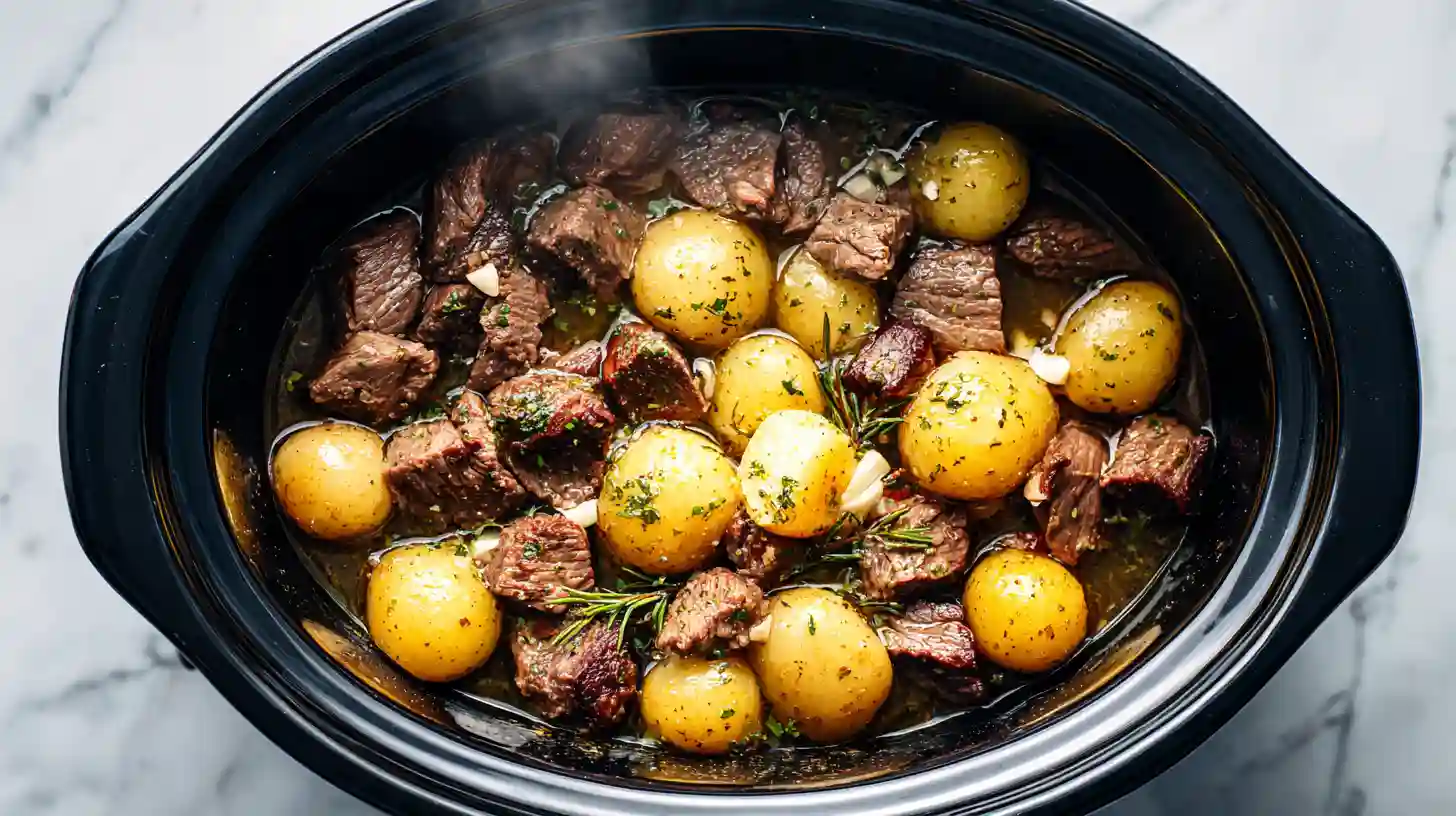 Slow Cooker Garlic Butter Beef Bites Recipe