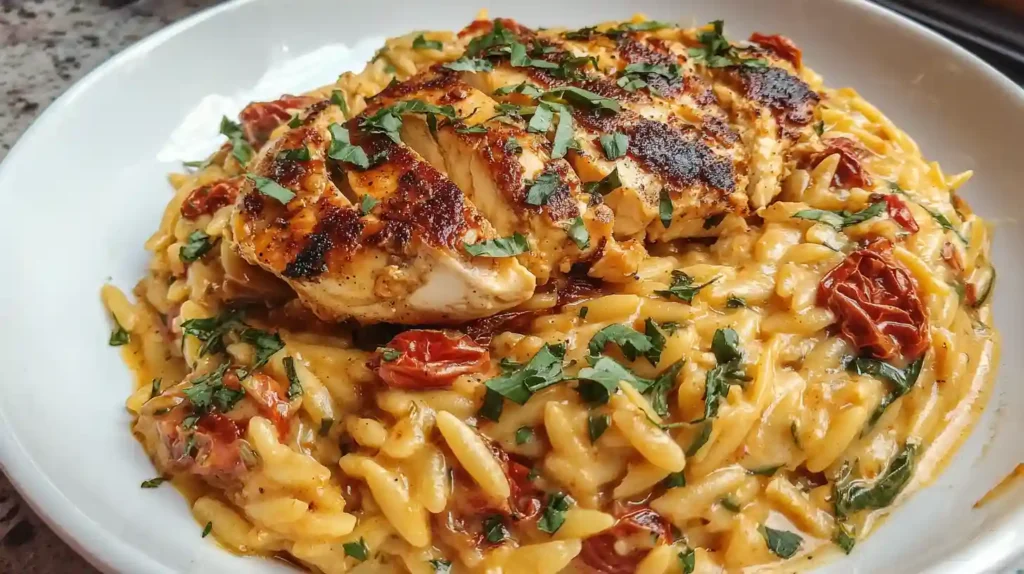 Easy Sun Dried Tomato Chicken Orzo Recipe