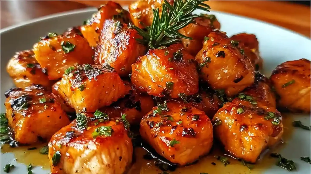 Air Fryer Honey Garlic Salmon Bites Recipe