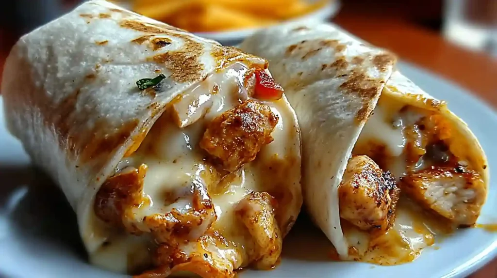 Cheesy Garlic Chicken Wraps Recipe