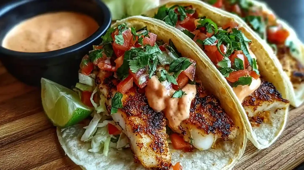 Grilled Fish Tacos with Spicy Mayo Recipe