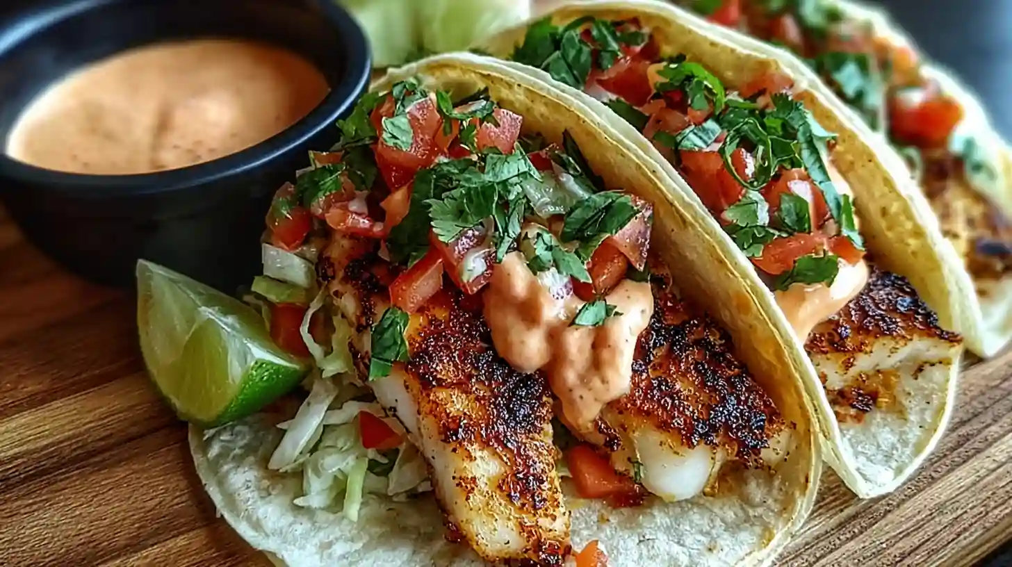 Grilled Fish Tacos with Spicy Mayo Recipe