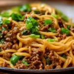 Mongolian Ground Beef Noodles Recipe