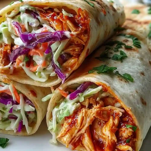BBQ Chicken Coleslaw Wraps