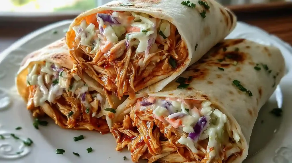 BBQ Chicken Coleslaw Wraps