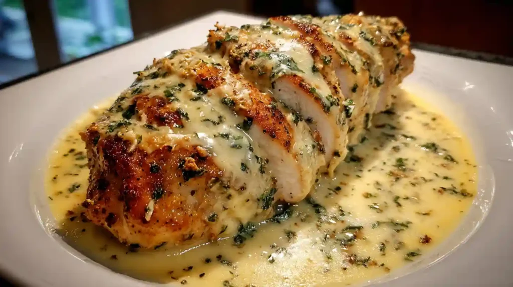 Baked Caesar Chicken with Creamy Parmesan Sauce
