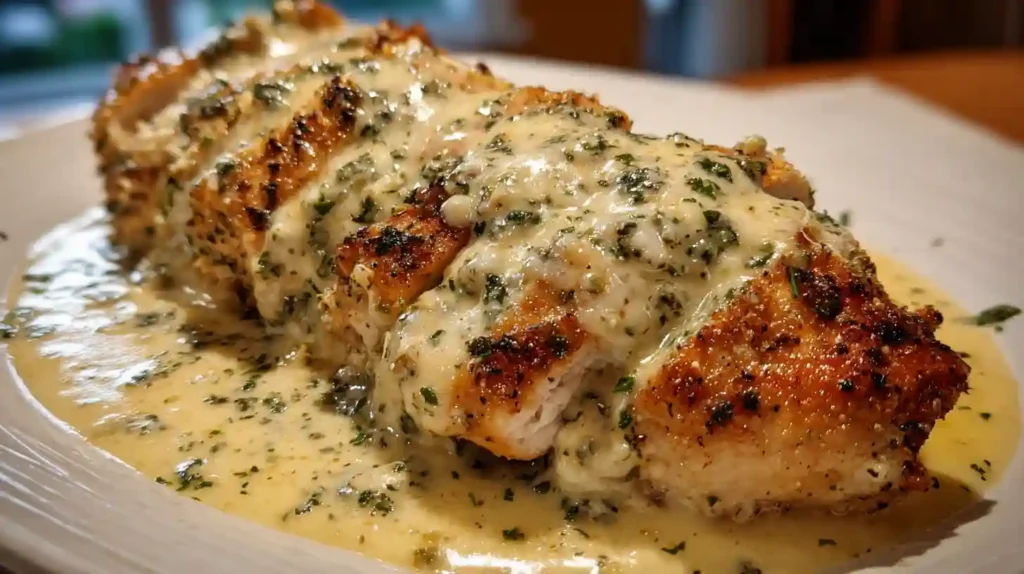 Baked Caesar Chicken with Creamy Parmesan Sauce