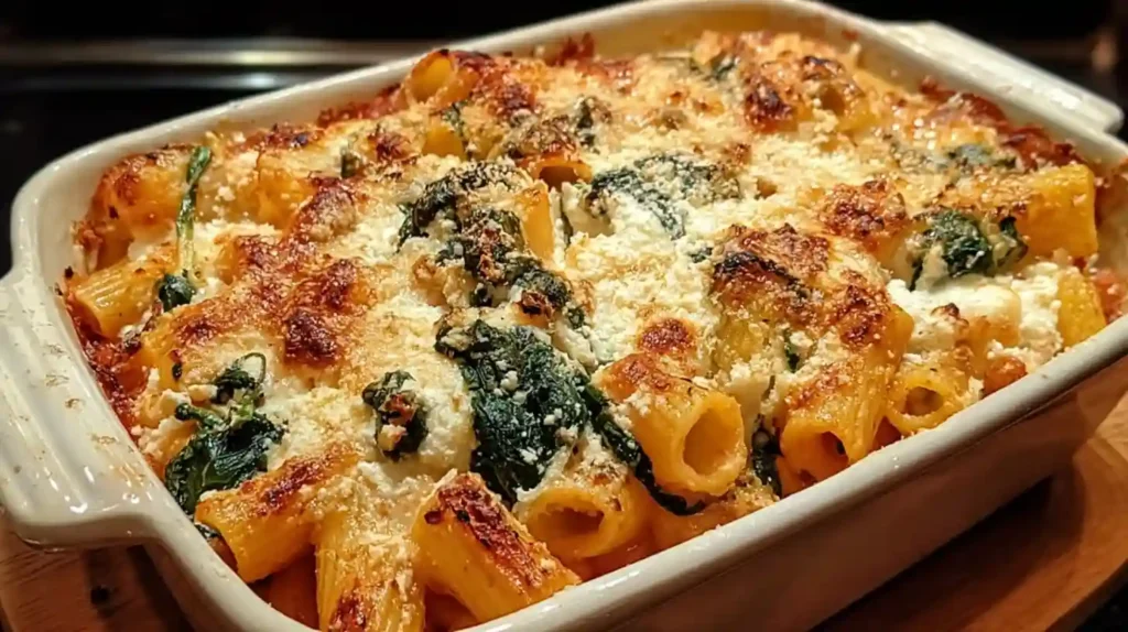 Baked Rigatoni with Spinach and Ricotta