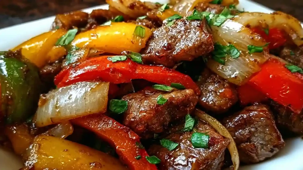 Pepper Steak with Bell Peppers and Onion