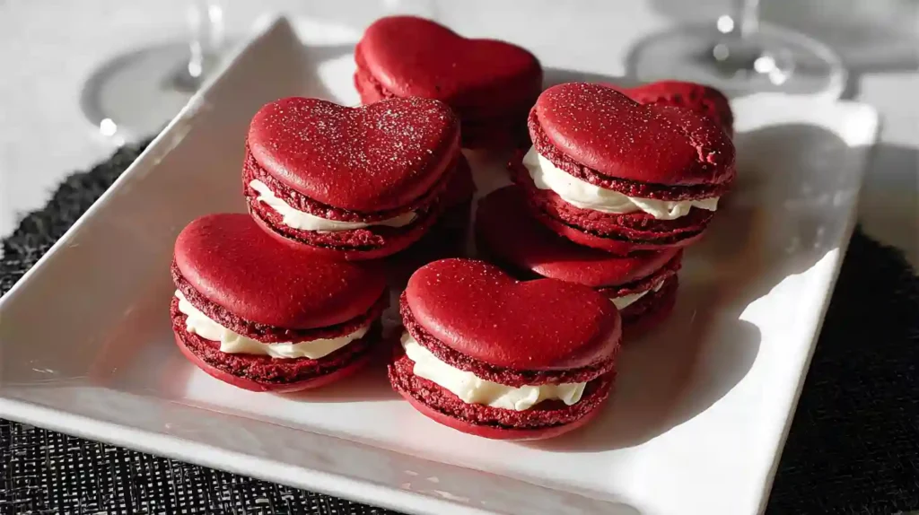 Red Velvet Macarons with Mascarpone Frosting