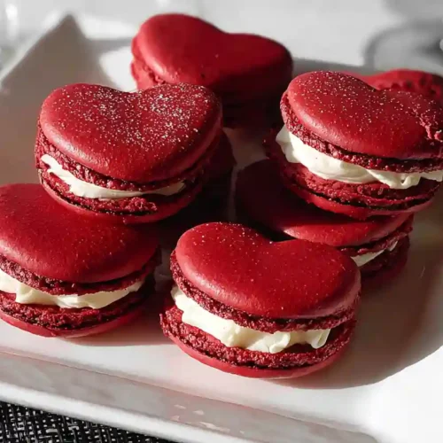 Red Velvet Macarons with Mascarpone Frosting