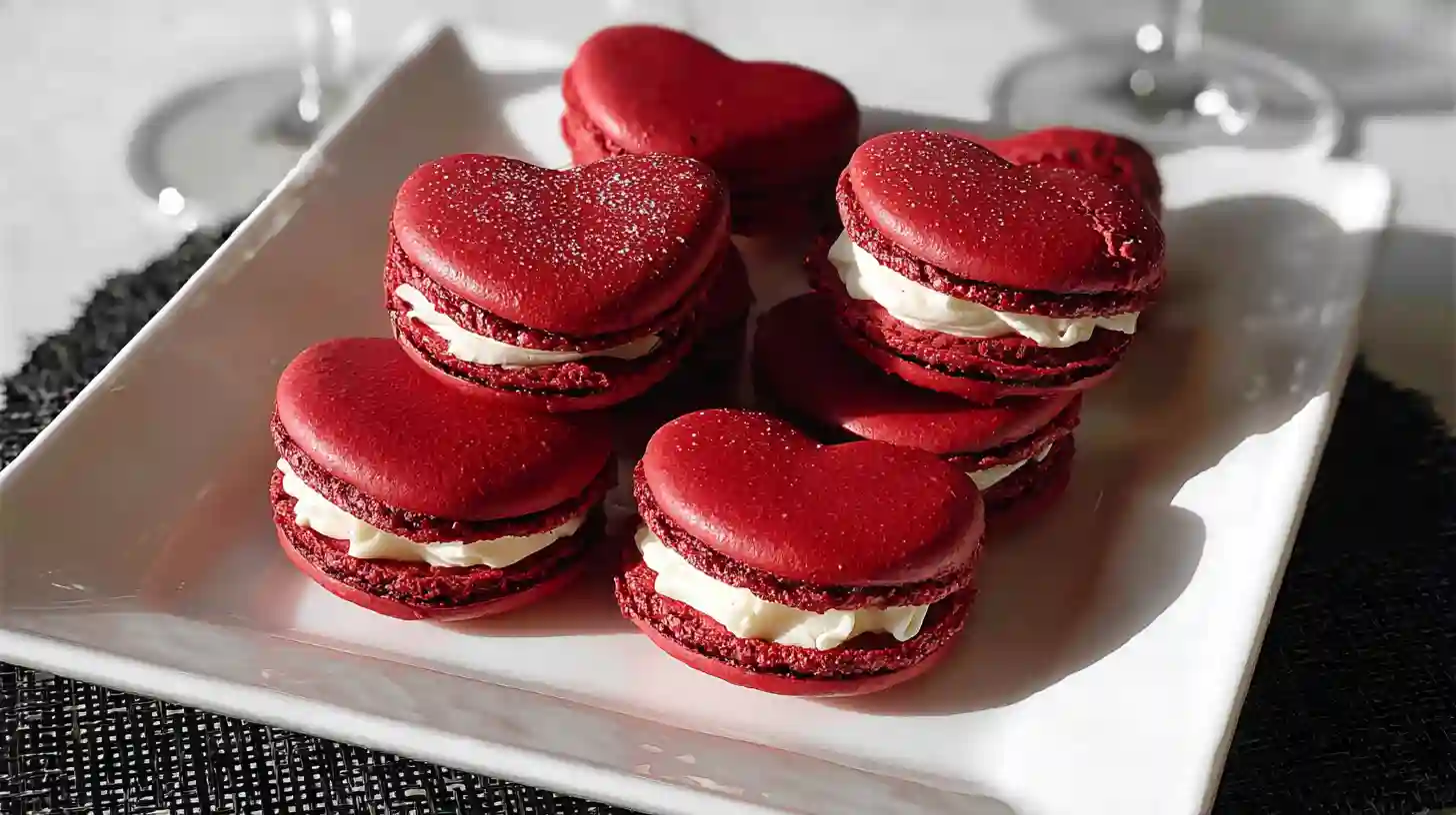 Red Velvet Macarons with Mascarpone Frosting