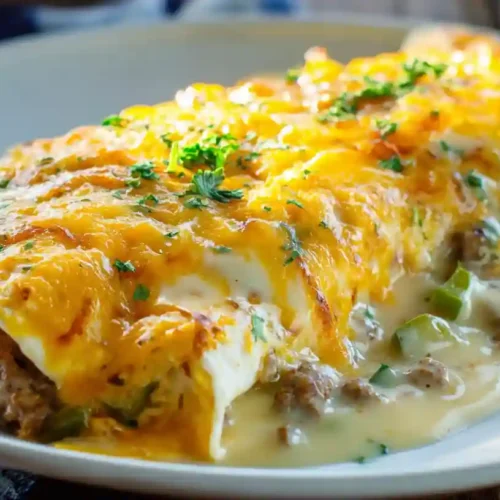 Southern Breakfast Enchiladas with Sausage Gravy