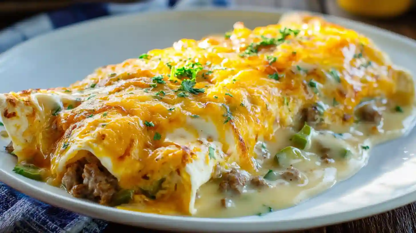 Southern Breakfast Enchiladas with Sausage Gravy