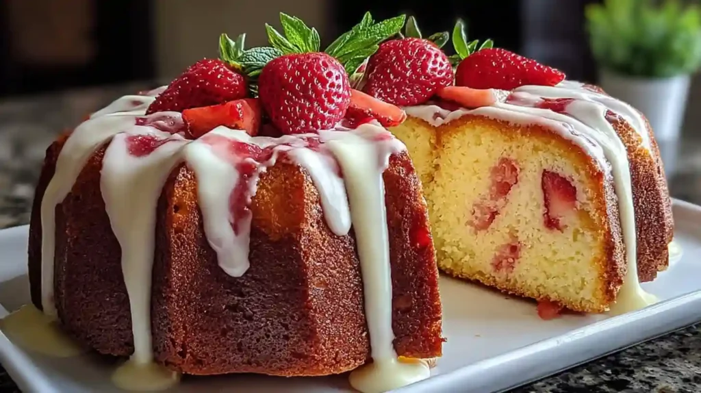 Strawberry Cream Cheese Pound Cake