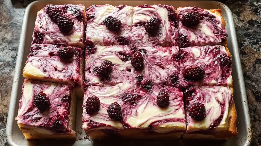 Swirled Blackberry Lavender Sheet Cake