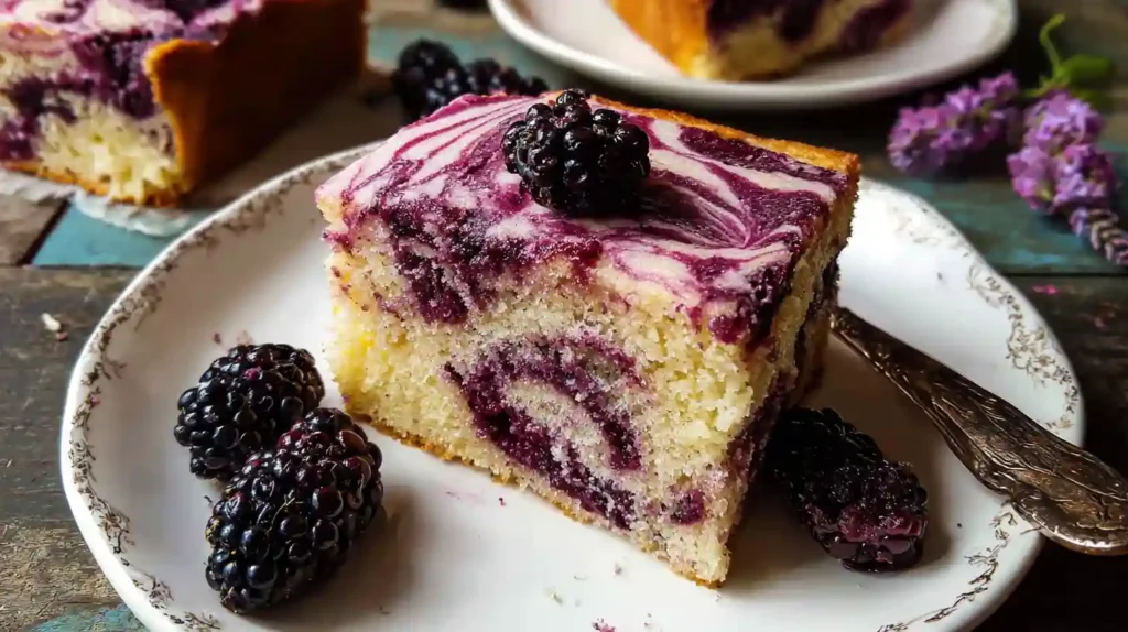 Swirled Blackberry Lavender Sheet Cake