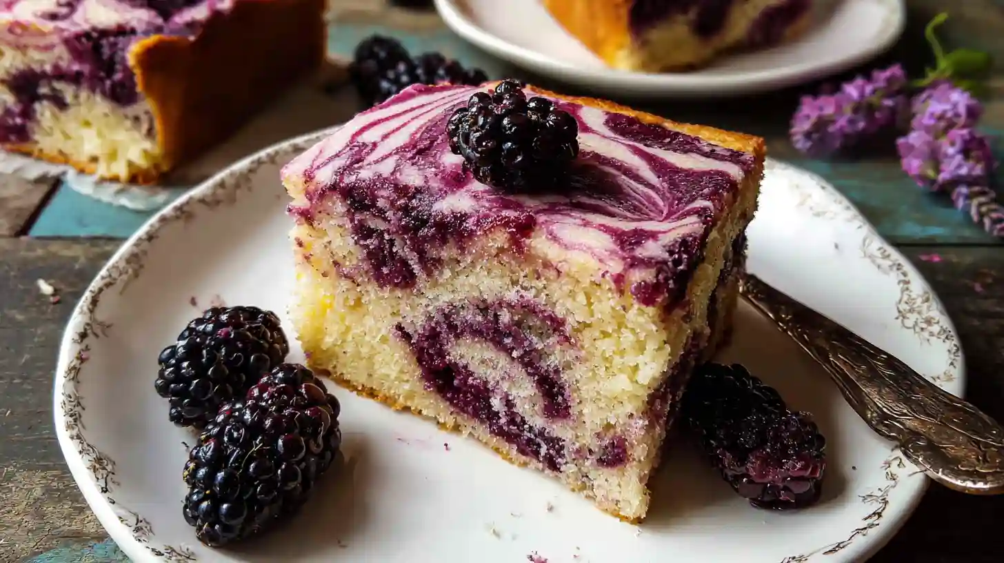 Swirled Blackberry Lavender Sheet Cake