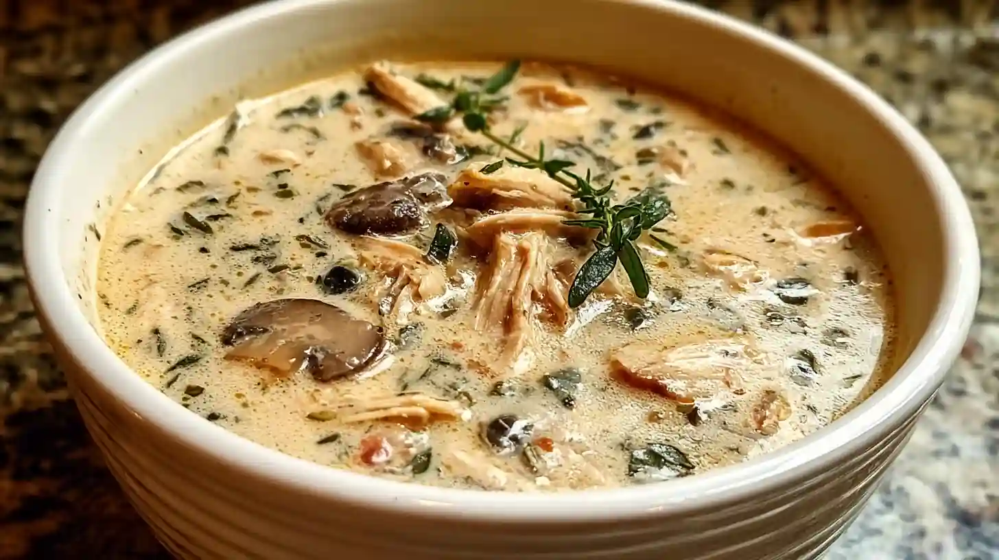 Creamy Rotisserie Chicken Mushroom Soup